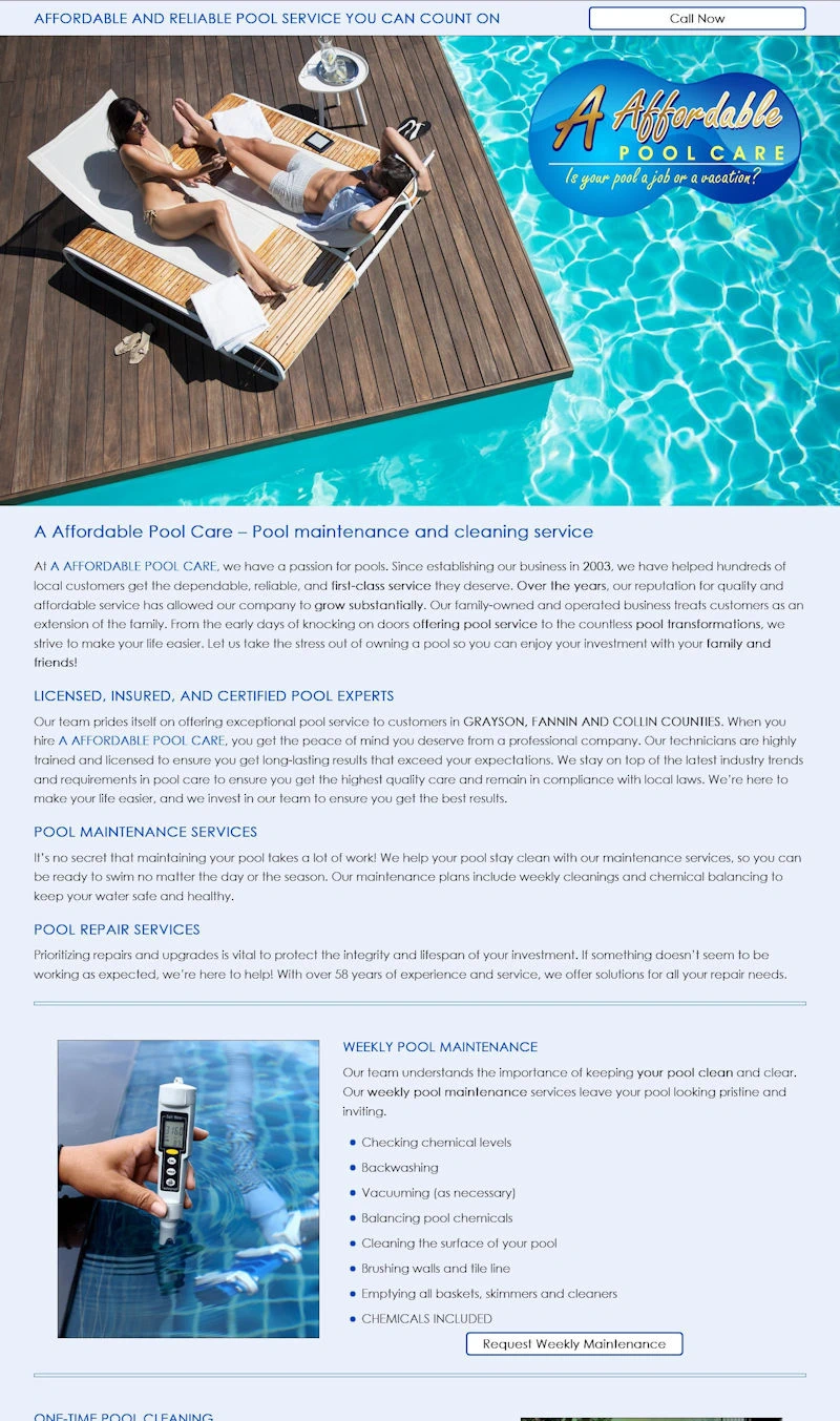 A Affordable Pool Care screenshot